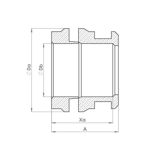 The technical schematic of the Flowflex DZR One Piece Reducing Set, product code: J17DR
