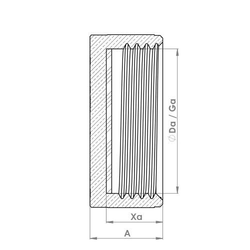 The technical schematic of the Flowflex Blank Nut With Washer, product code: P163BW
