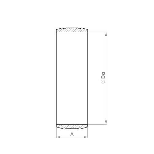 The technical schematic of the Flowflex Large Compression Brass Olive, product code: P165LG