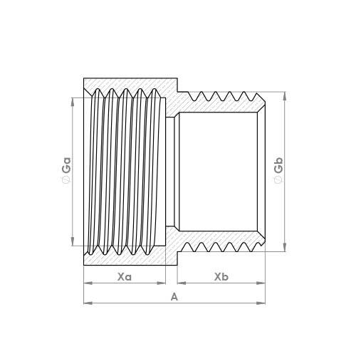 The technical schematic of the Flowflex Tap Extension Piece, product code: P182