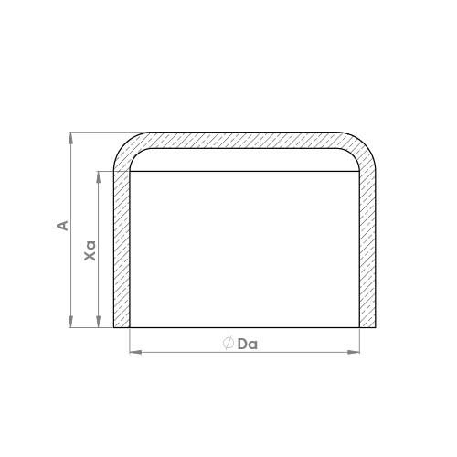 The technical schematic of the Flowflex End Feed Stop End, product code: 5301