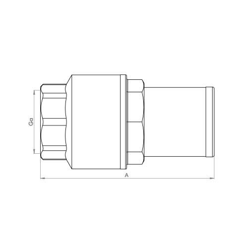 The technical schematic of the Flowflex Foot Valve, product code: SPF