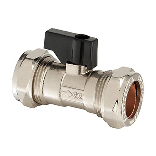 An image of the Flowflex Black Handle Compression Isolation Valve, product code: P472CPBH